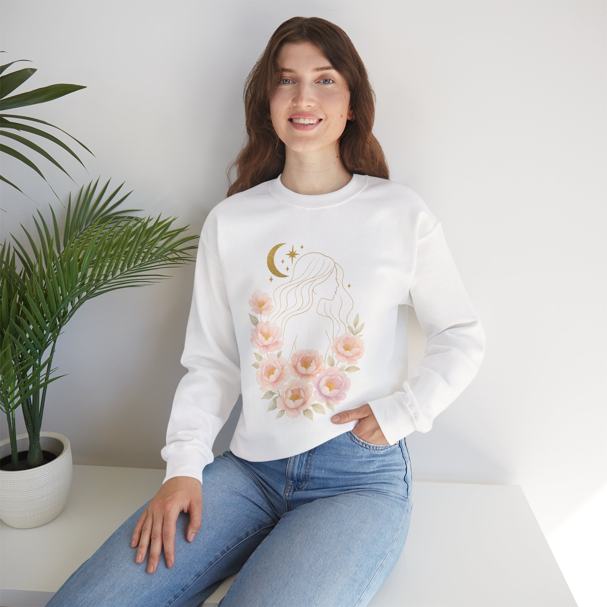 Blooming Moonlight Unisex Crewneck Sweatshirt - Image 3
