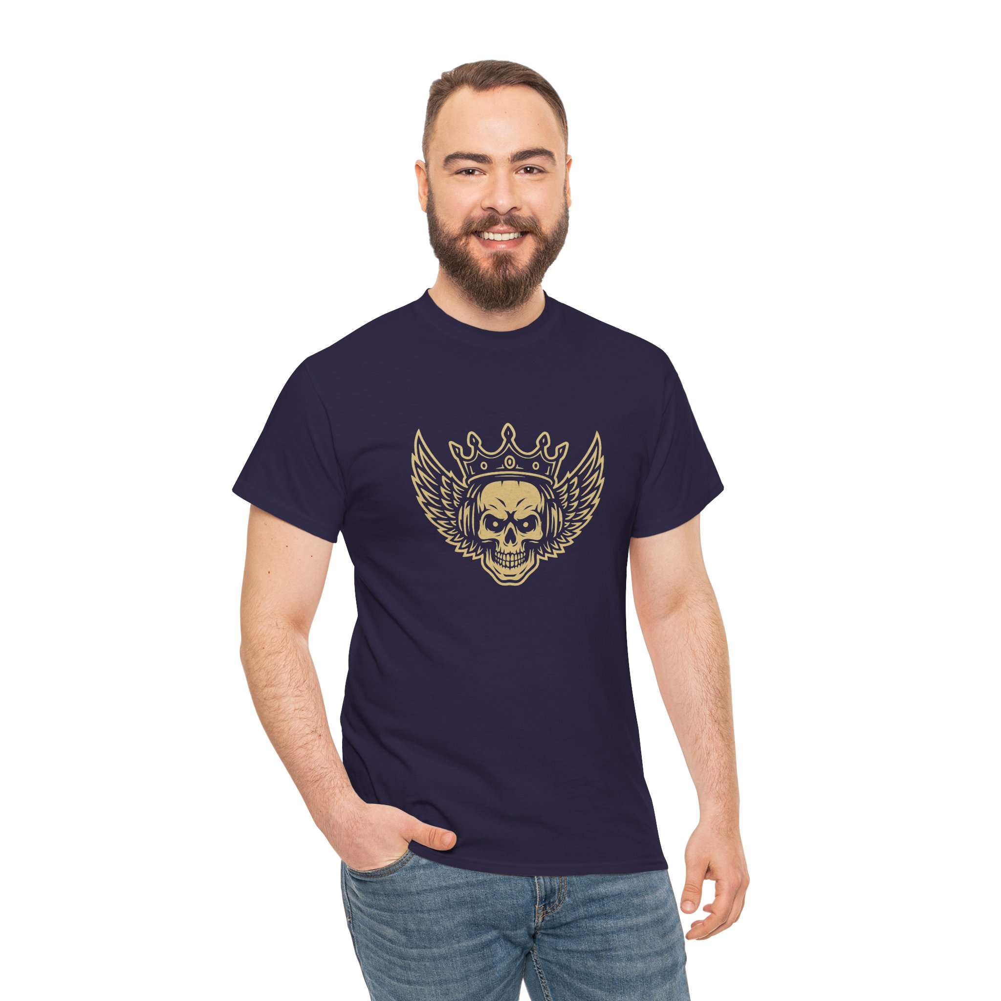Skull with crown and wings Tee - Image 15