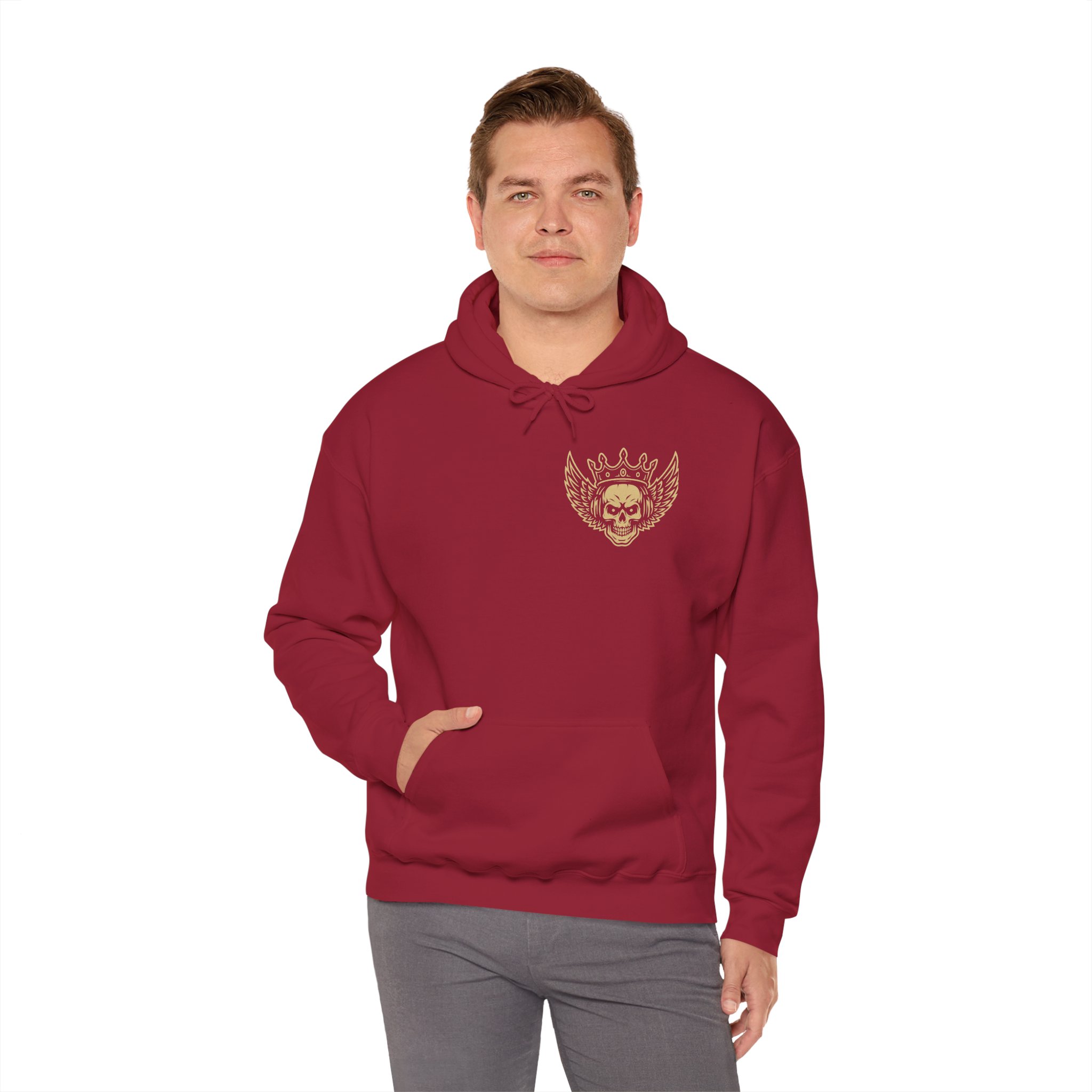 Skull with crown and wings Unisex Hoodie - Image 10