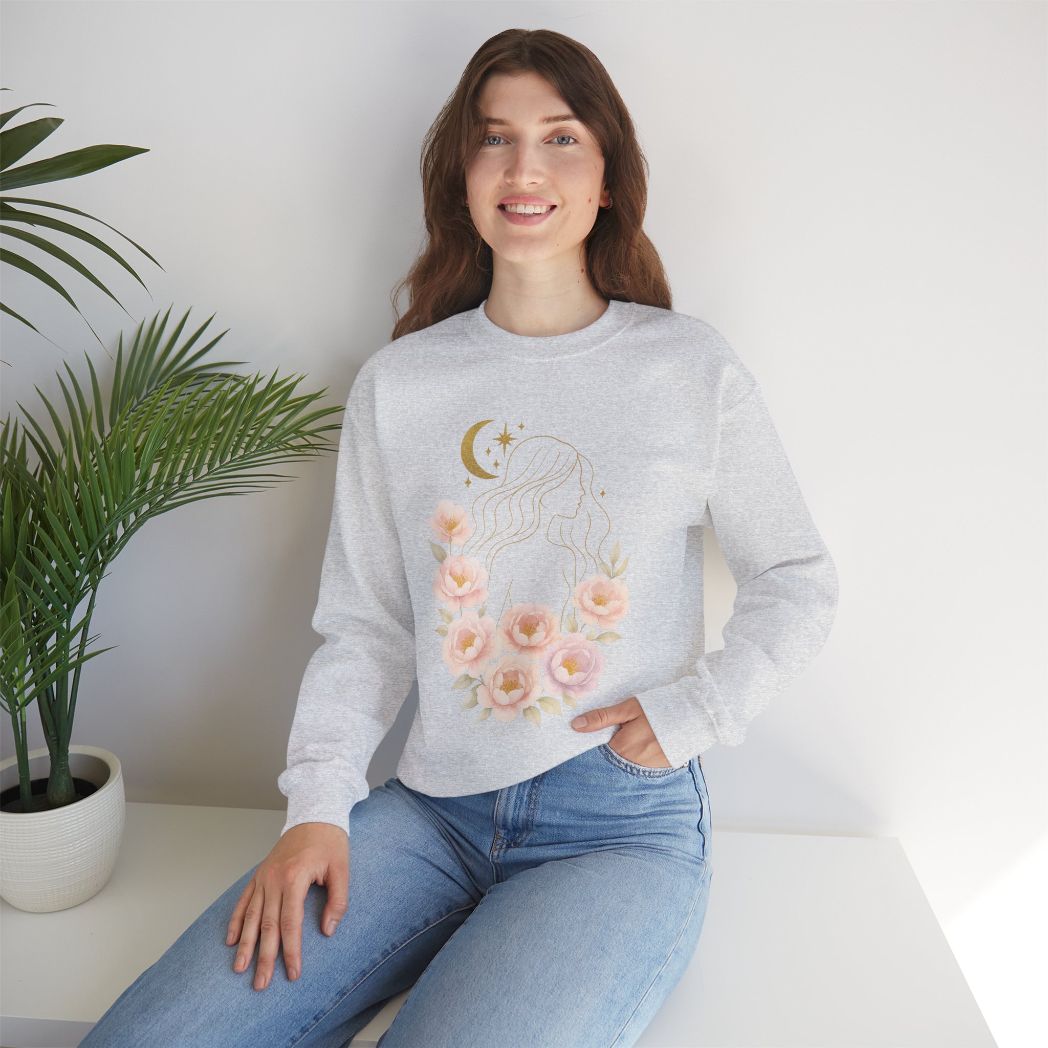 Blooming Moonlight Unisex Crewneck Sweatshirt - Image 6