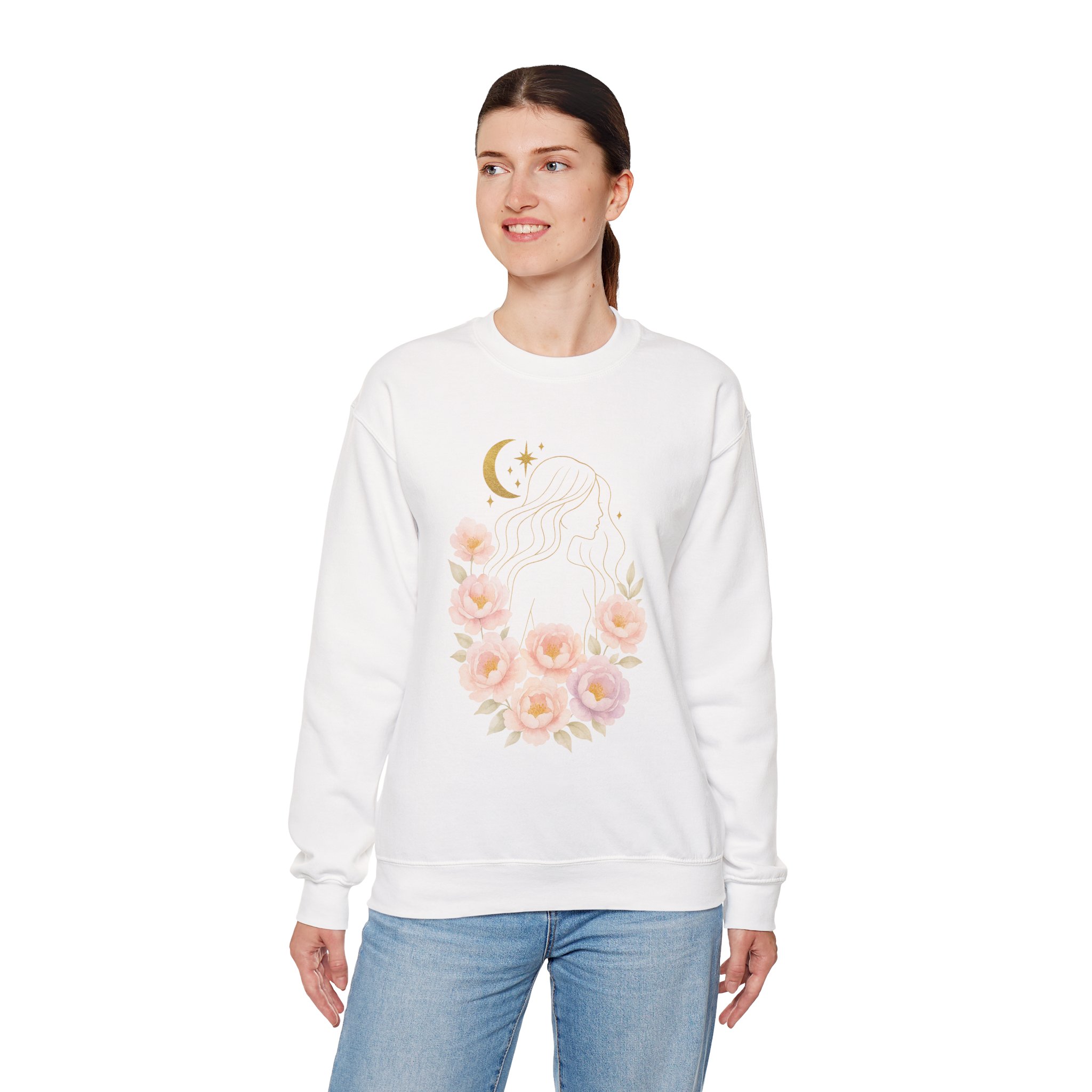 Blooming Moonlight Unisex Crewneck Sweatshirt - Image 2