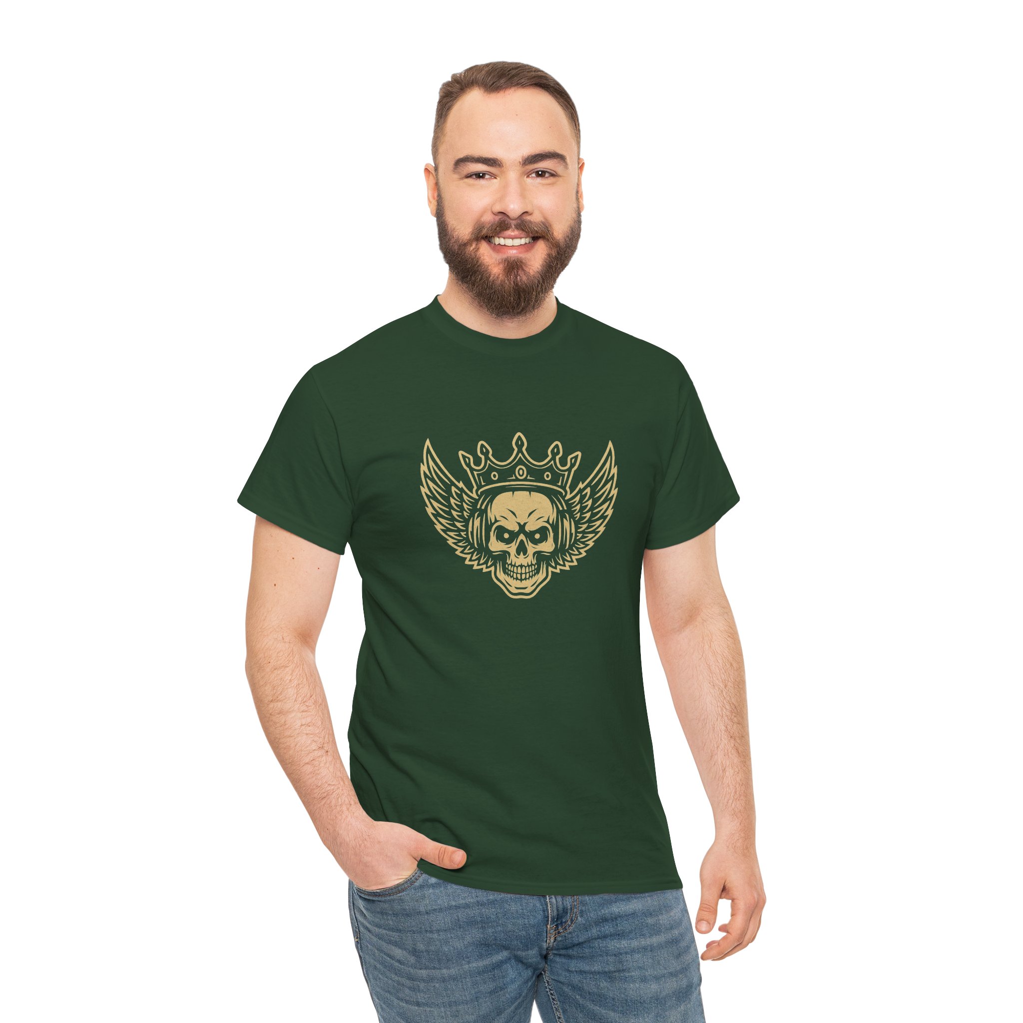 Skull with crown and wings Tee - Image 9