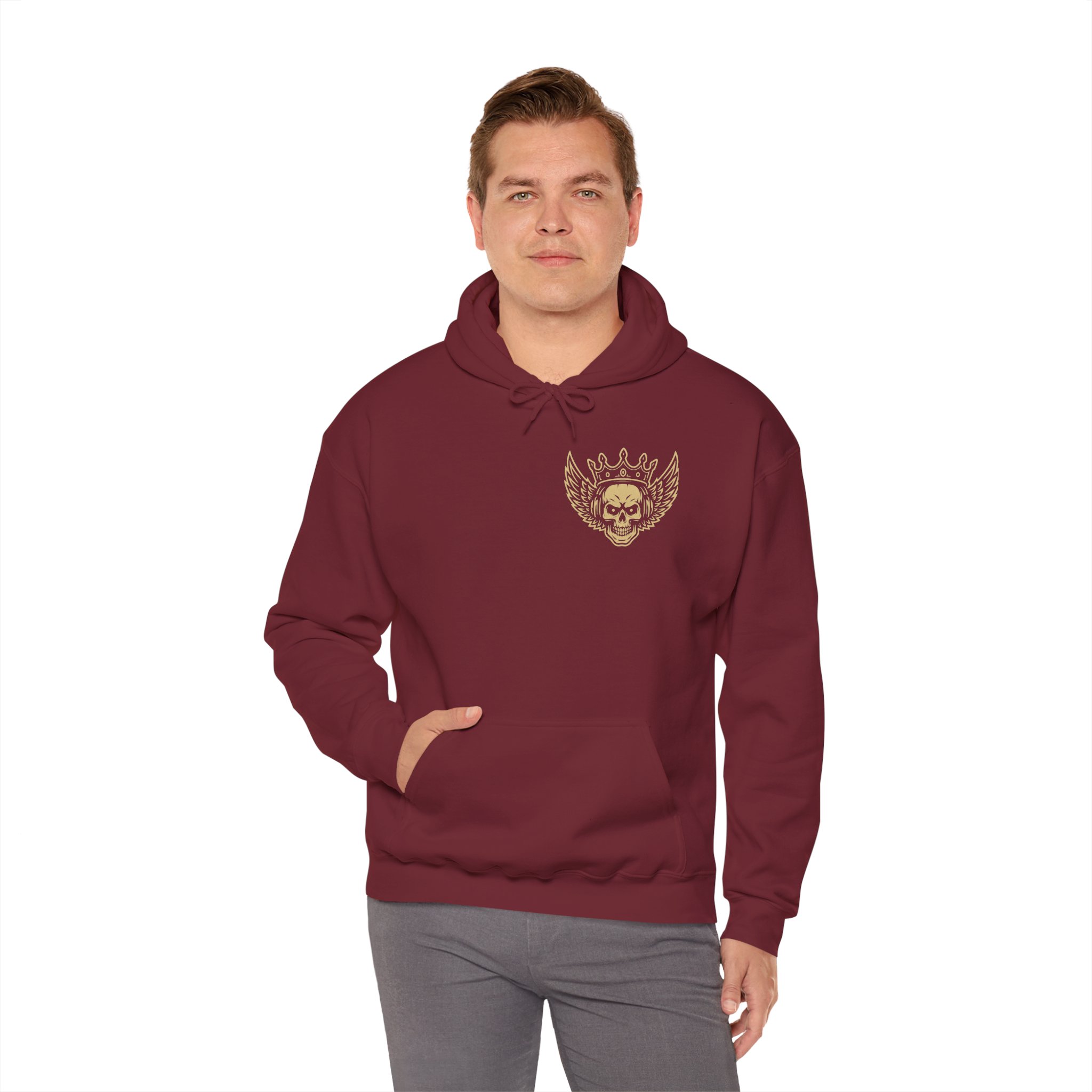 Skull with crown and wings Unisex Hoodie - Image 8