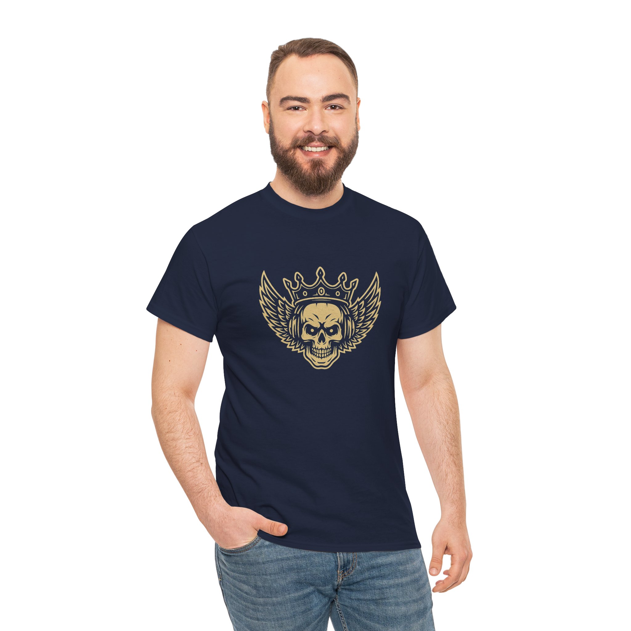 Skull with crown and wings Tee - Image 12