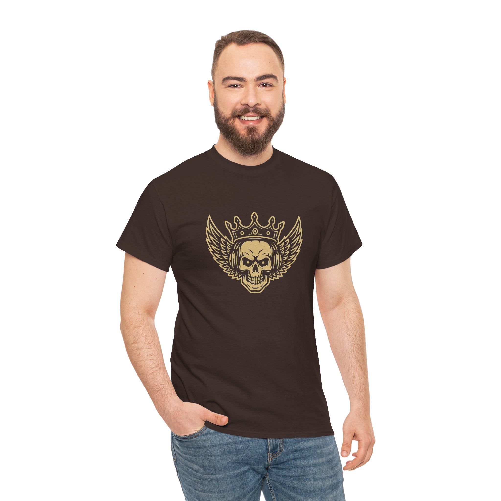 Skull with crown and wings Tee - Image 6