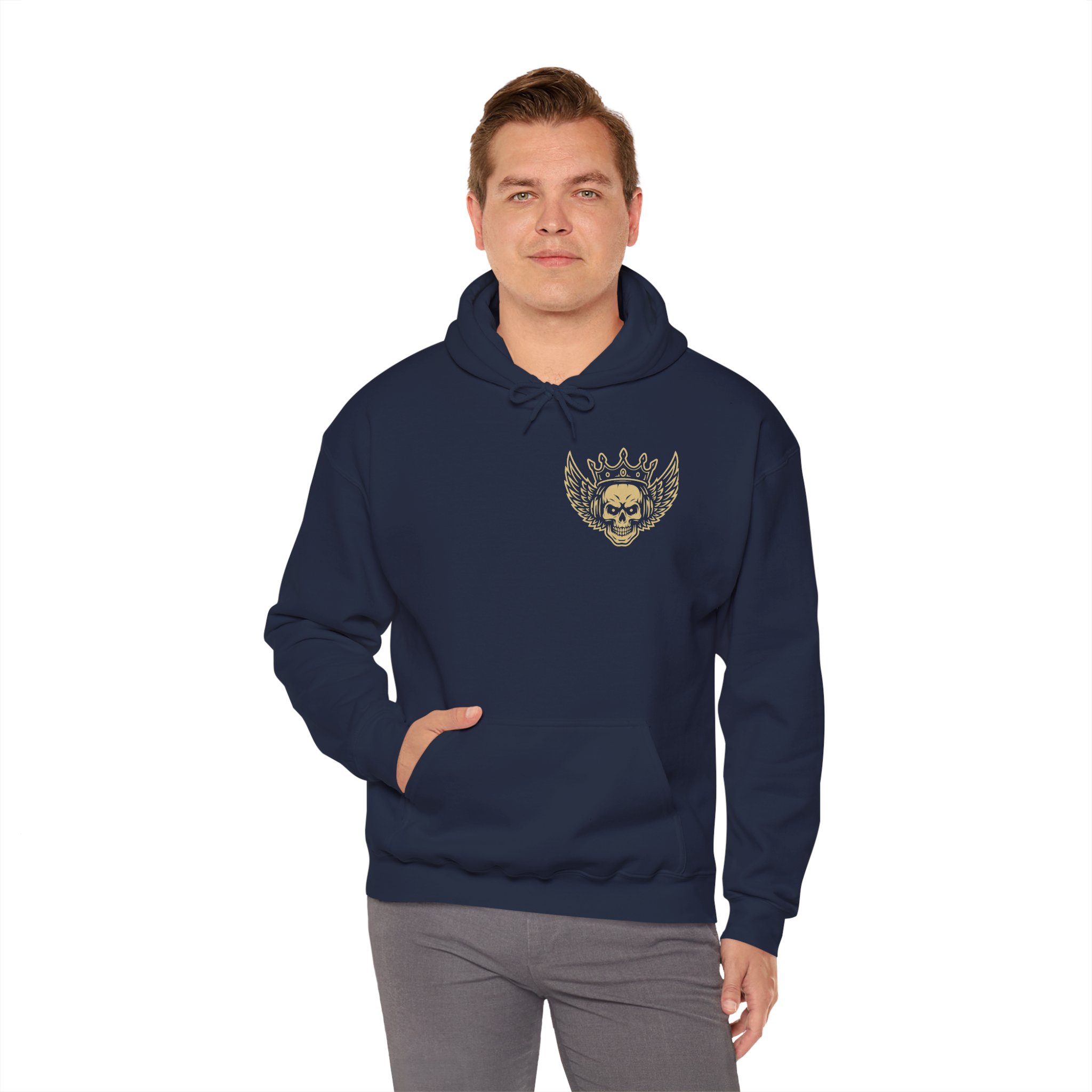 Skull with crown and wings Unisex Hoodie - Image 4