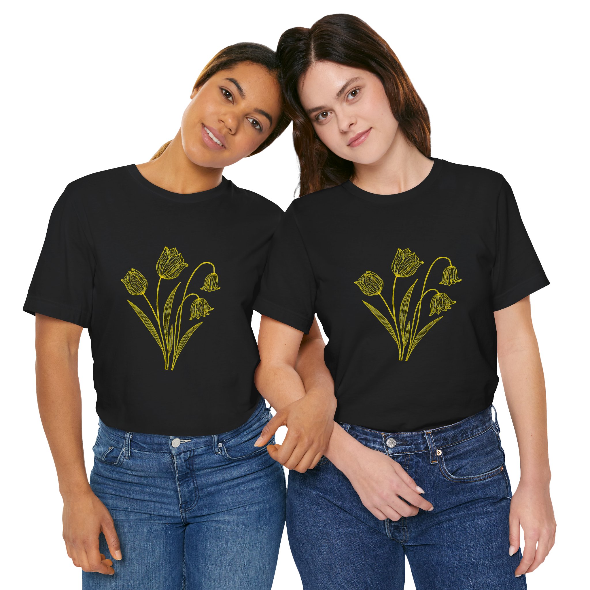 Floral Gold Tulips T-Shirt - Image 2