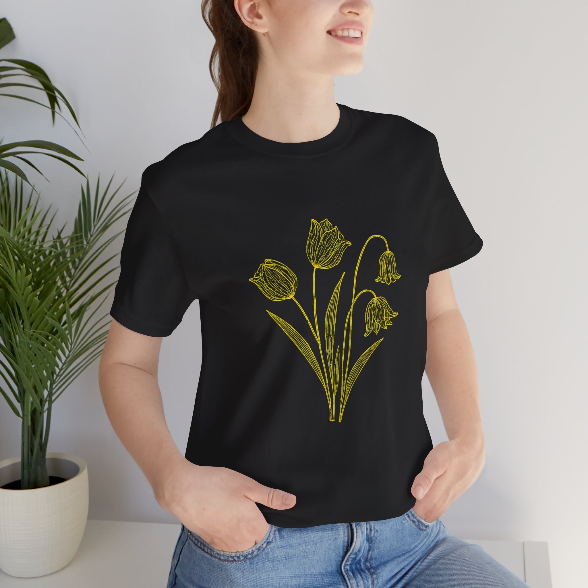 Floral Gold Tulips T-Shirt - Image 3